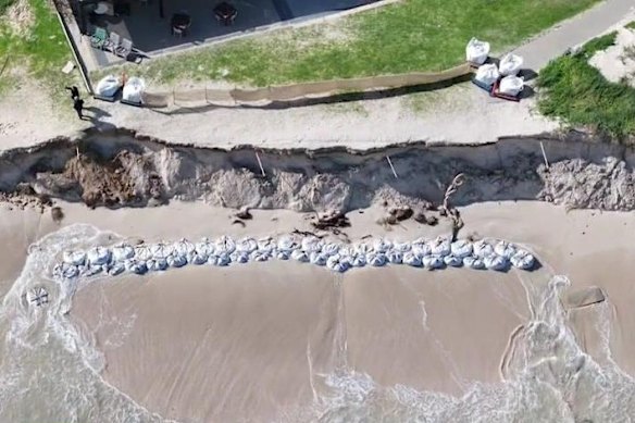The coastal erosion in Lancelin as of June 27.