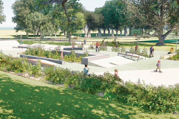 An artist’s impression of the proposed Rushcutters Bay youth recreation area.