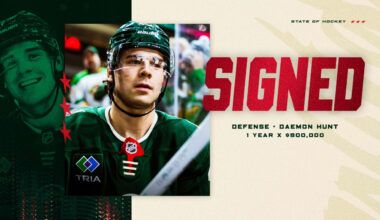 Minnesota Wild Signs Defenseman Daemon Hunt to One-Year Contract