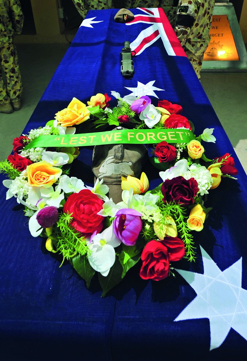 SAS Trooper Jason Brown’s coffin. He was killed on August 13, 2010, in the Shah Wali Kot region of Afghanistan.