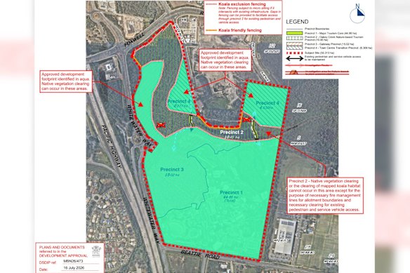 The footprint of the new Dreamworld development.
