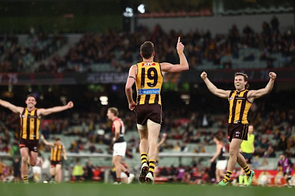 Hawthorn star Jack Gunston kicked his 600th goal during a brilliant third quarter. 