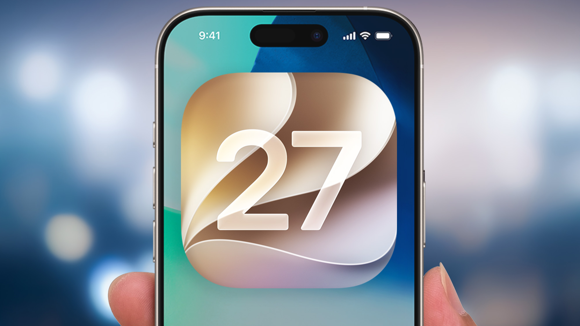 iOS 27 icon shown on an iPhone screen