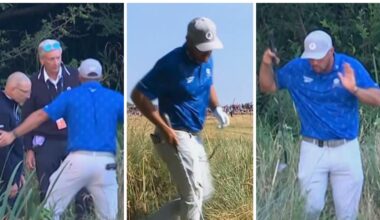 British Open golf, The Open Championship 2026: Bryson DeChambeau clashes with rules officials over improved lie on fifth hole at Royal Birkdale