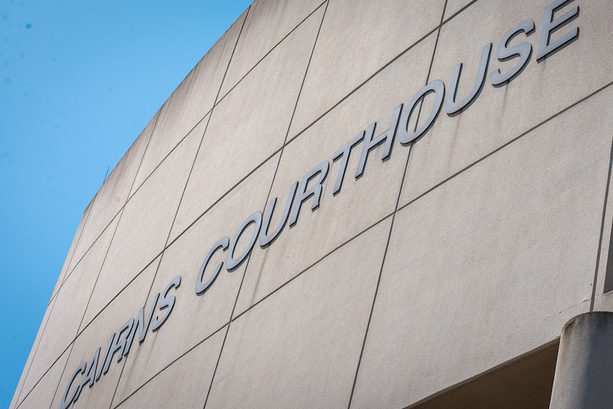 Close up of signage of the Cairns Courthouse building