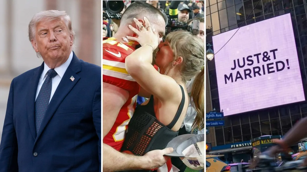 Donald Trump rips into Taylor Swift and Travis Kelce on their wedding day with new post