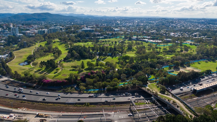 NOW: An aerial photo of Victoria Park taken in July.