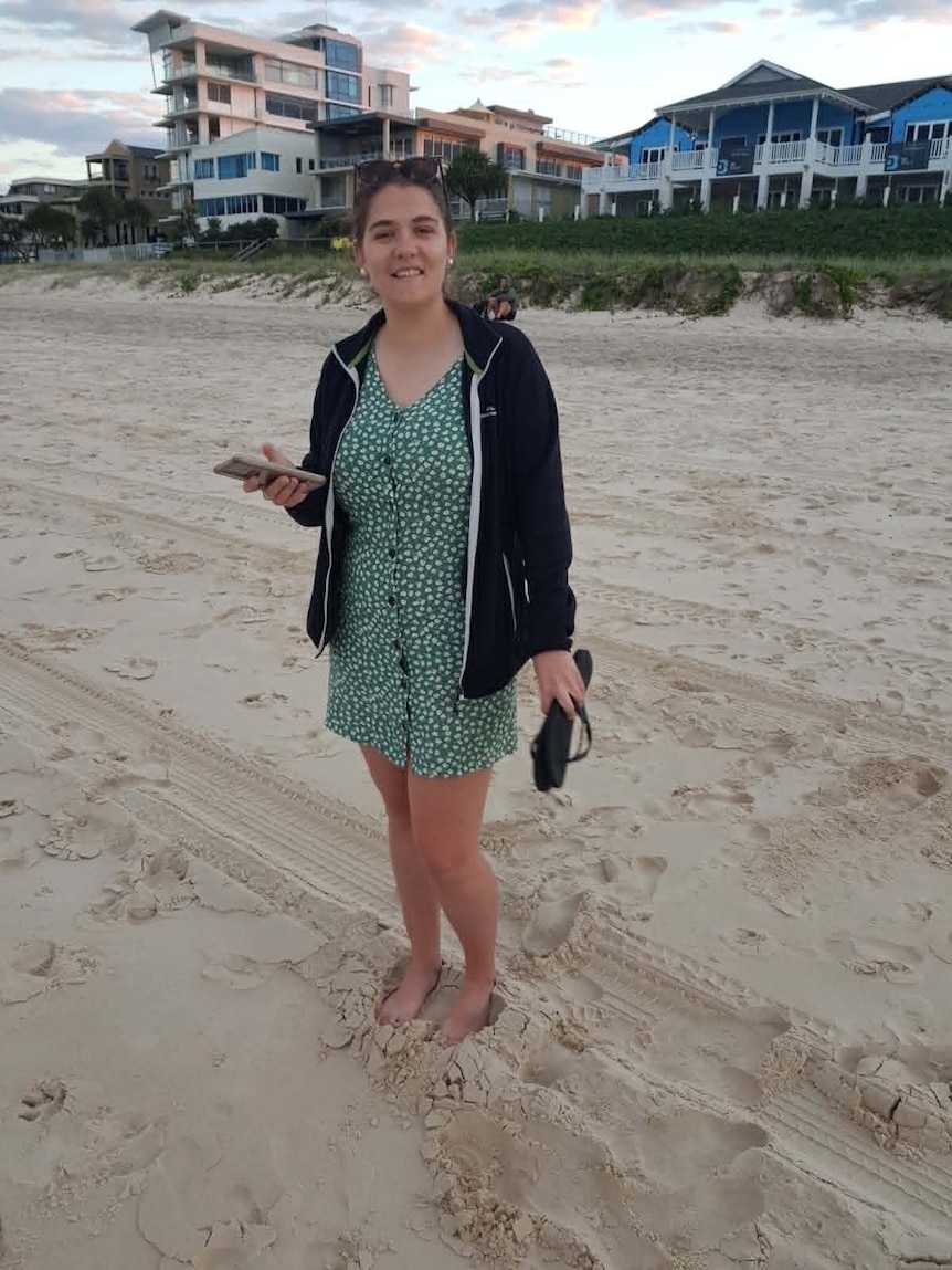 woman on beach 
