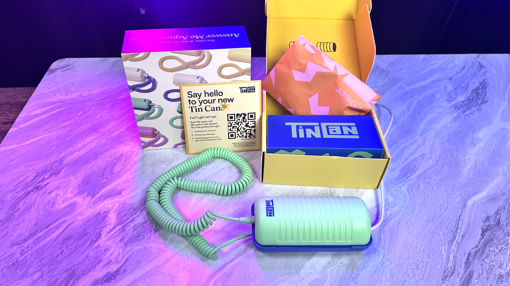 Tin Can phone with packaging