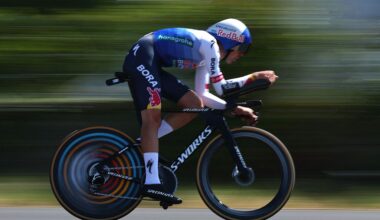 Red Bull - BORA - hansgrohe team's Italian rider Mattia Cattaneo cycles during the 16th stage of the 113th edition of the Tour de France cycling race, 26,1 km time trial between &amp;Eacute;vian-les-Bains and Thonon-les-Bains in the French Alps, on July 21, 2026. (Photo by Anne-Christine POUJOULAT / AFP)