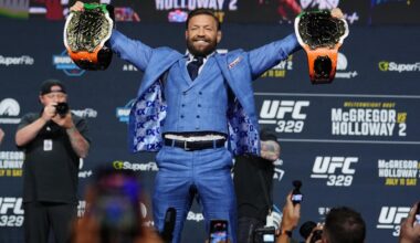 Conor McGregor serenades crowd with his rendition of Oasis’ ‘Wonderwall’ ahead of UFC 329