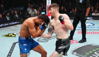 Cory Sandhagen shows off gnarly injury after submission attempt likely tore hamstring at UFC 329