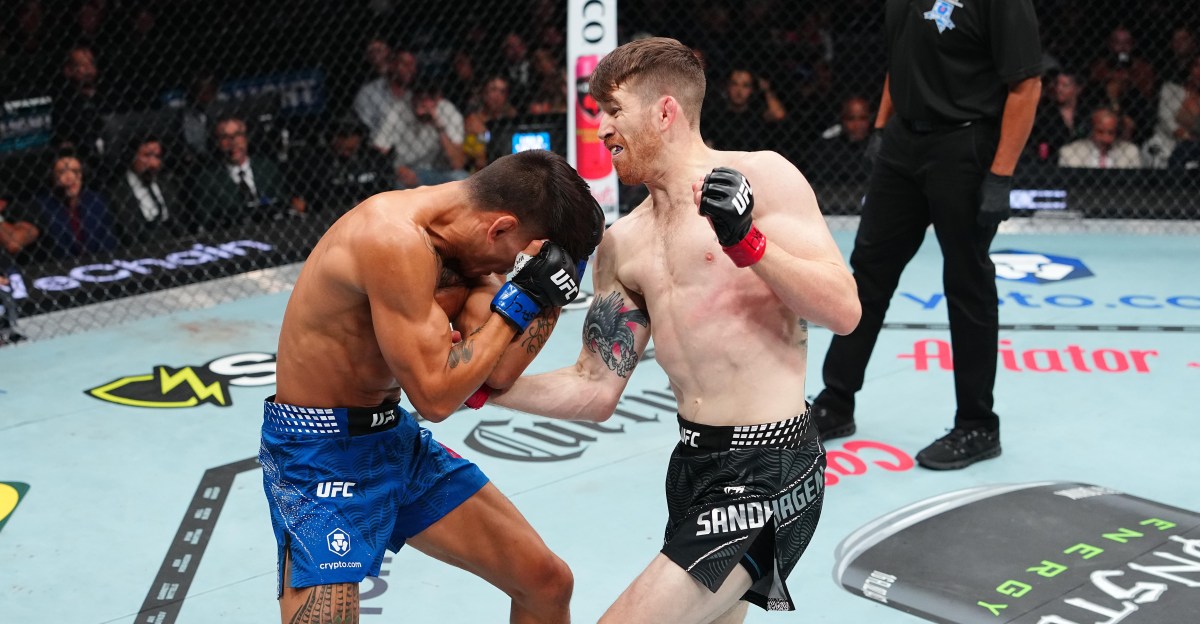 Cory Sandhagen shows off gnarly injury after submission attempt likely tore hamstring at UFC 329