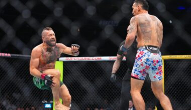 Conor McGregor blows out his knee, comeback ends in just 69 seconds as Max Holloway wins UFC 329 main event  