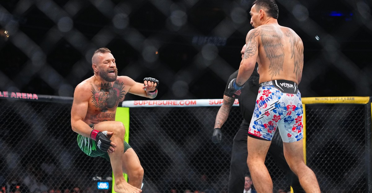 Conor McGregor blows out his knee, comeback ends in just 69 seconds as Max Holloway wins UFC 329 main event  