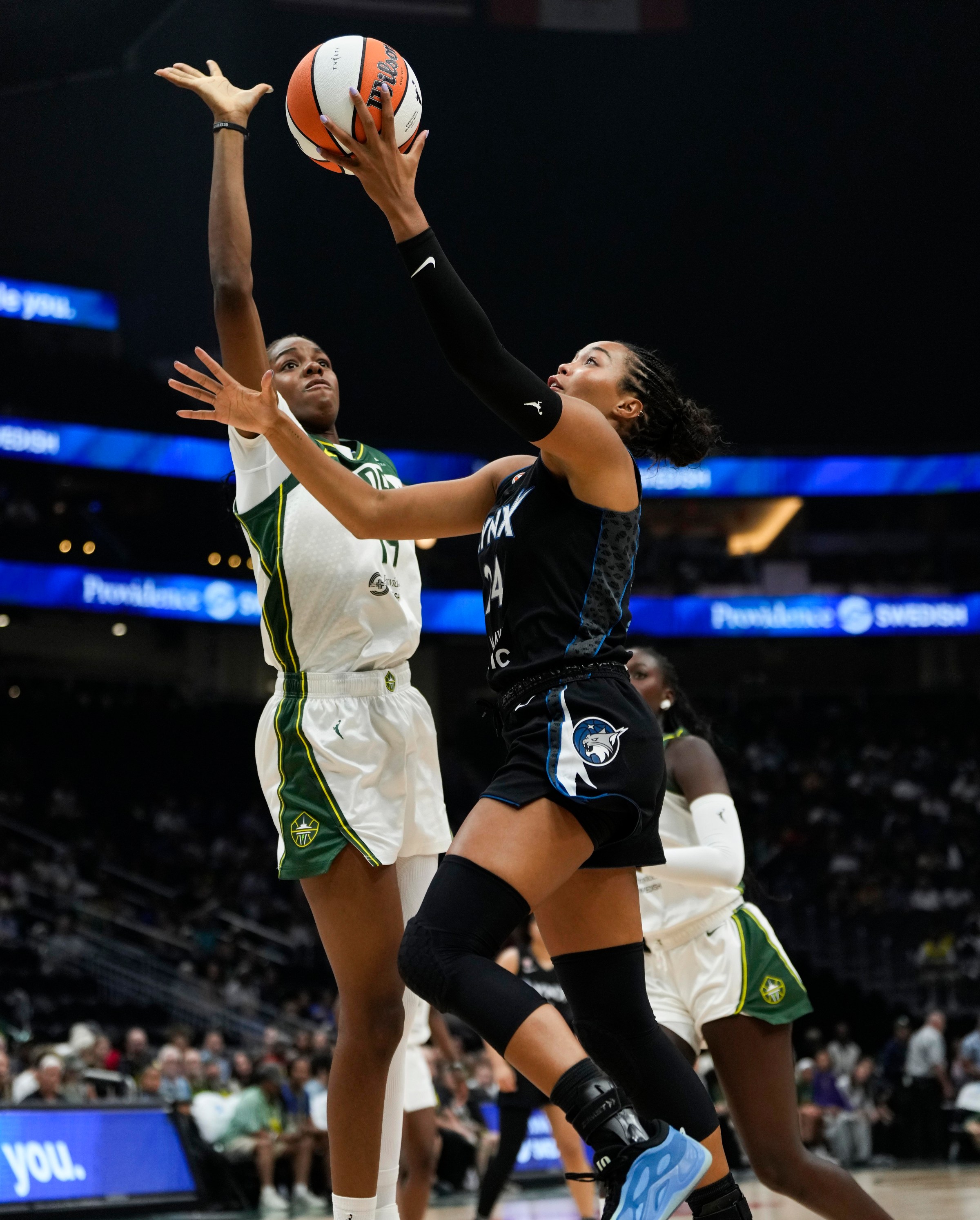Napheesa Collier showed little rust in her return to action, producing 24 points and 10 rebounds against the Storm.