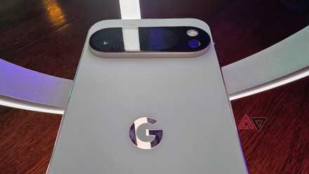 Google Pixel 10 Pro XL showing the back of the phone laying on some smart lights 