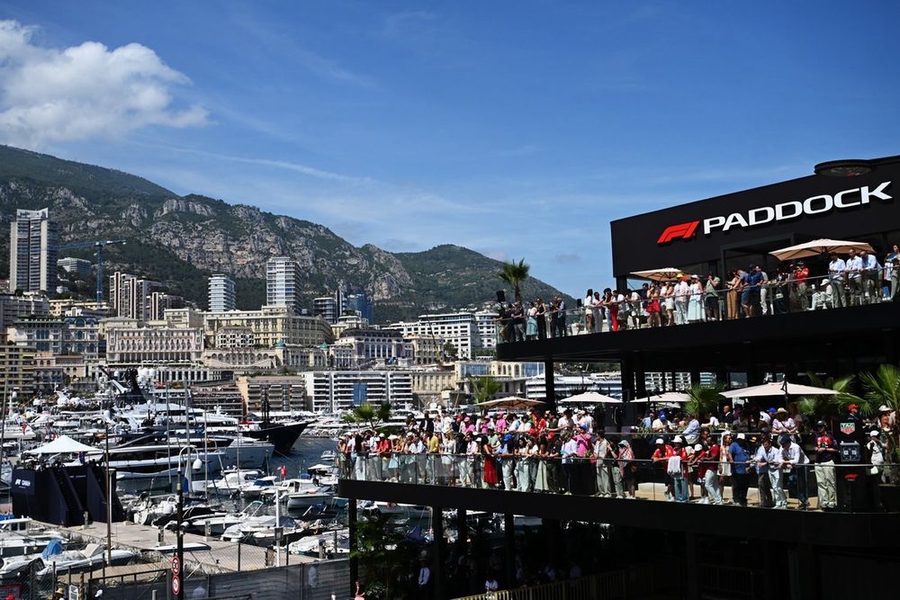 Guests watch from the Paddock Club balcony.