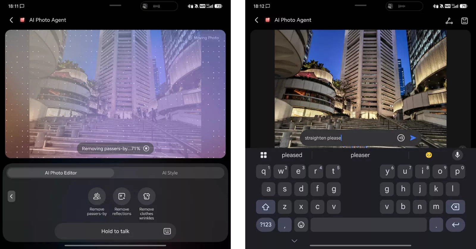 AI photo editing on the Honor Magic V6