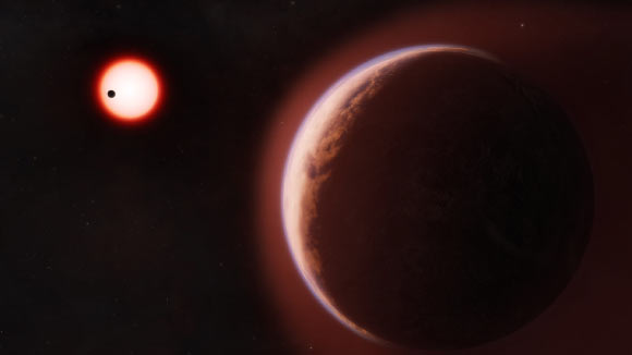 An artist’s concept of rocky planets LHS 1140b and LHS 1140c. Image credit: Melissa Weiss / Harvard & Smithsonian’s Center for Astrophysics.
