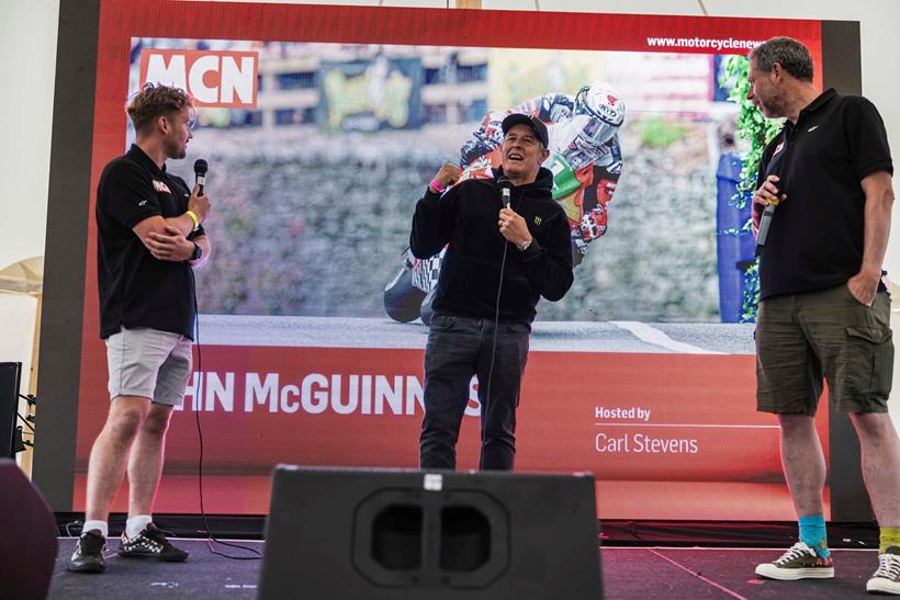 John McGuinness on stage with MCN