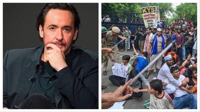 John Cusack has shown support for the student protests in India.