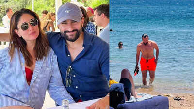 Kareena Kapoor Khan drops thirst trap PICS of Saif Ali Khan by the beach, calls him 'hot husband', netizens ask where are Taimur and Jeh