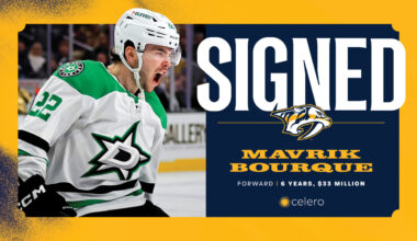 Predators Sign Mavrik Bourque to Six-Year, $33 Million Contract