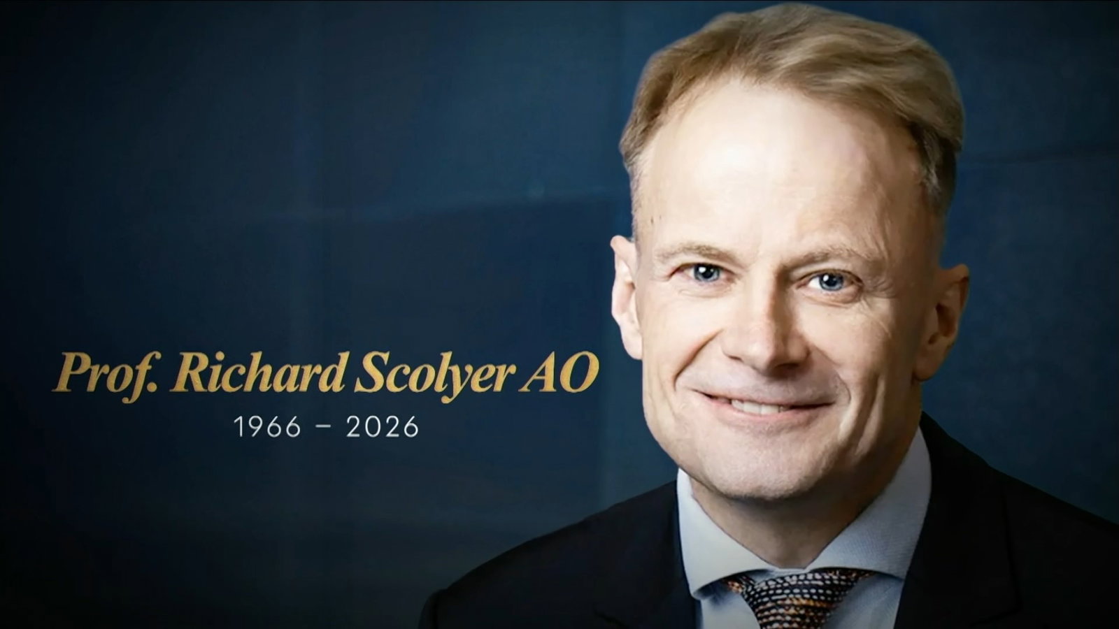 Richard Scolyer's death announcement post, with the date of his birth and death.