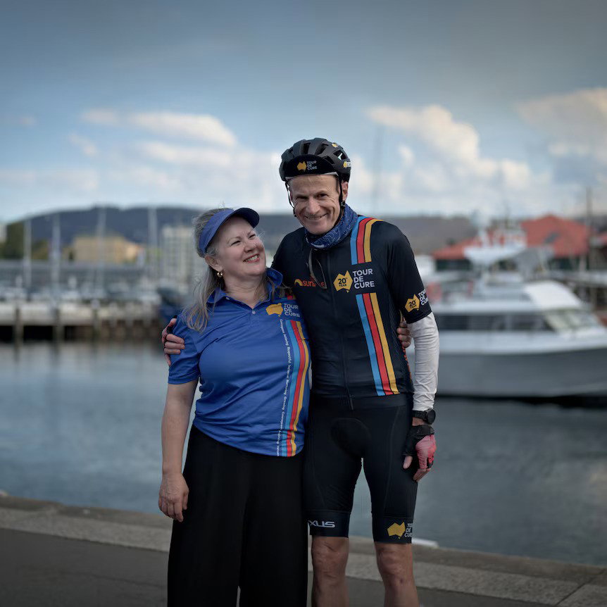 Richard and katie smiling in Hobart