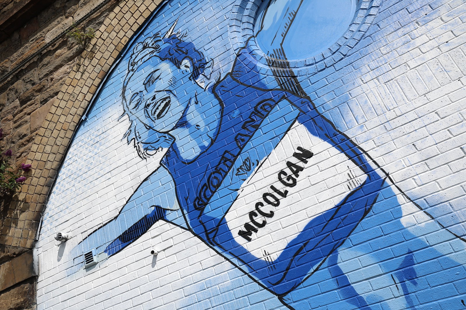 A mural of Eilish McColgan as Scottish Athletes appear along the Clydeside Expressway during the 2026 Commonwealth Games, on July 23, 2026, in Glasgow, Scotland.