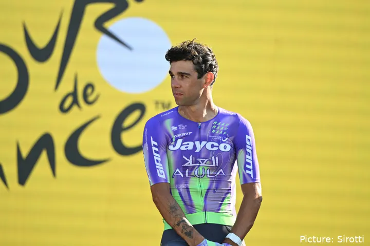 Michael Matthews at the 2026 Tour de France team presentation