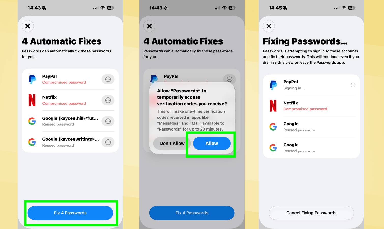 How to automatically fix passwords in iOS 27
