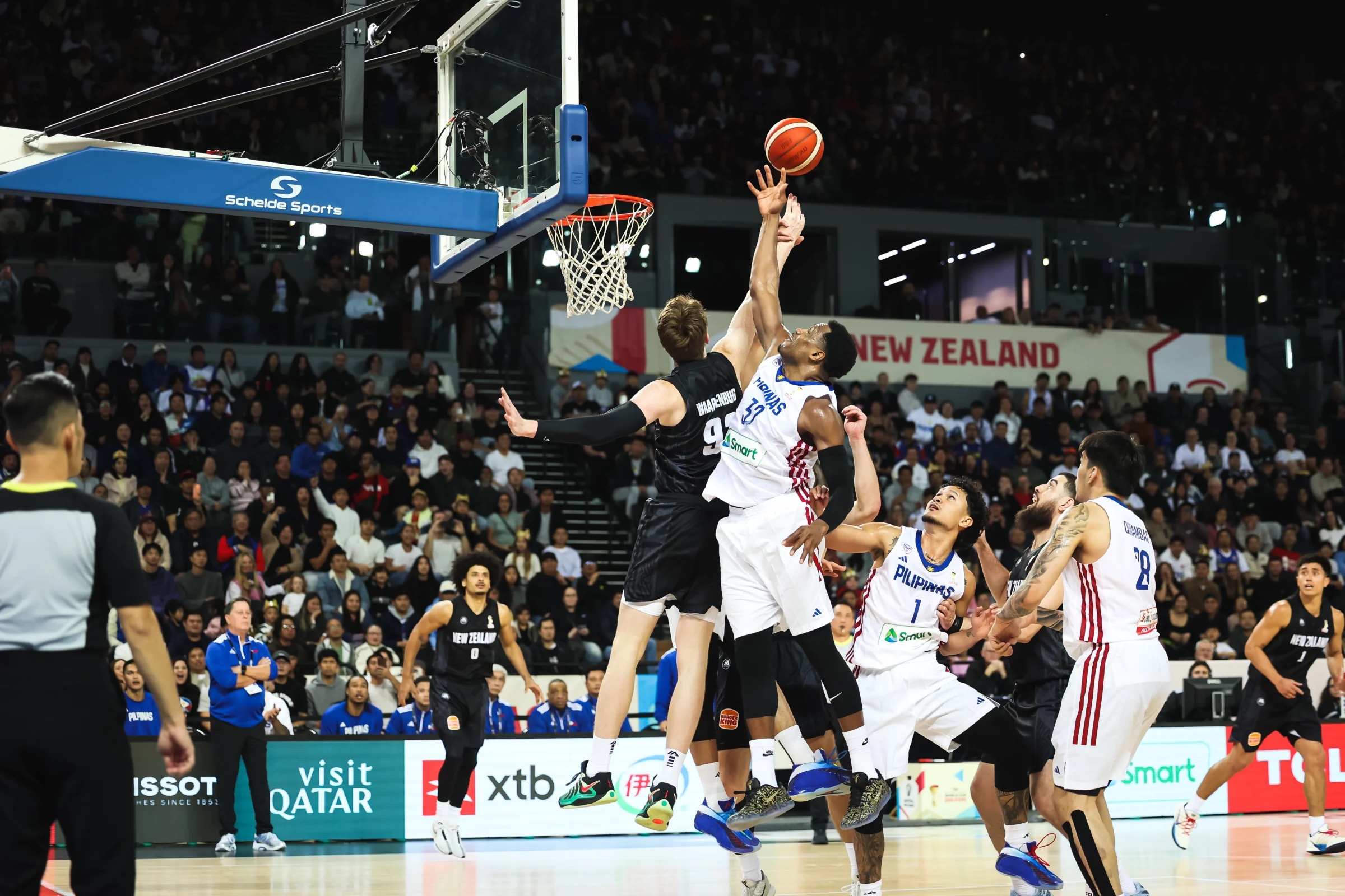 Gilas Pilipinas in action vs New Zealand in their Fiba World Cup Asian Qualifiers match in Auckland.
