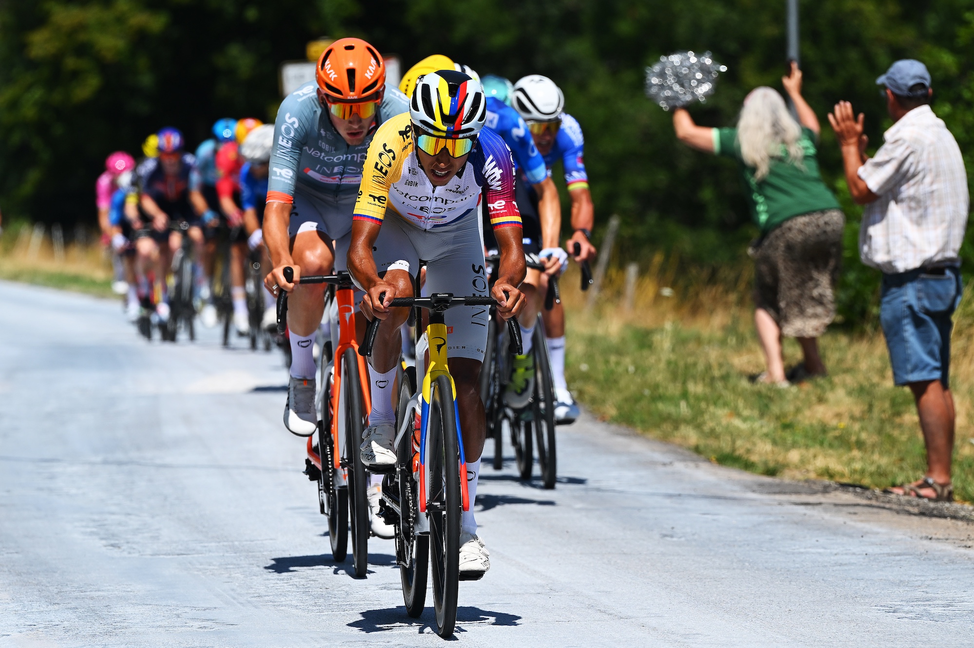 Egan Bernal (Netcompany Ineos) pushing at the front during stage 17 of the Tour de France 2026 (Photo by Tim de Waele/Getty Images)