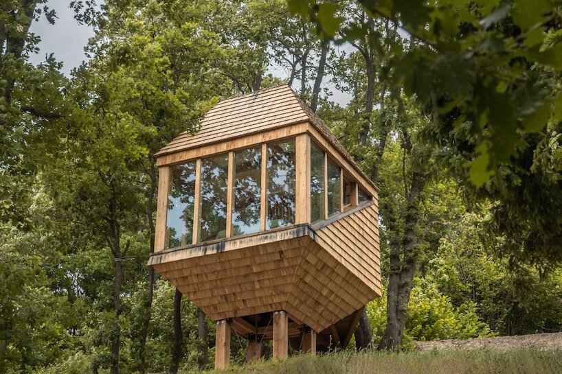 officina82 reimagines traditional italian hay barn as timber treetop retreat in ligurian alps - 2