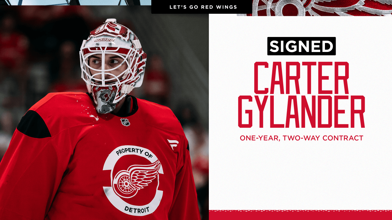 Red Wings re-sign Carter Gylander to one-year, two-way contract