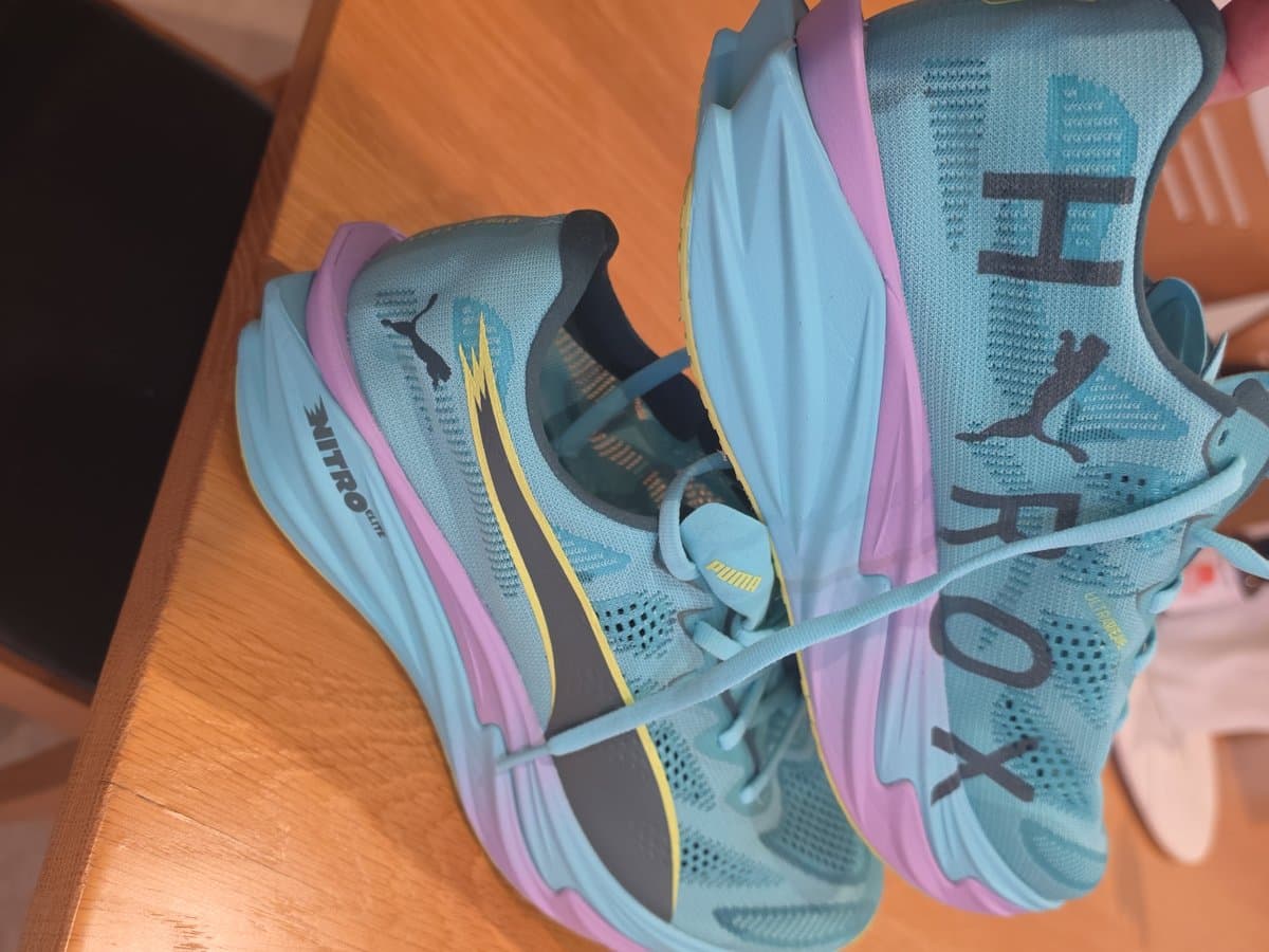 PUMA Deviate NITRO Elite x HYROX pair with HYROX lettering on the uppers