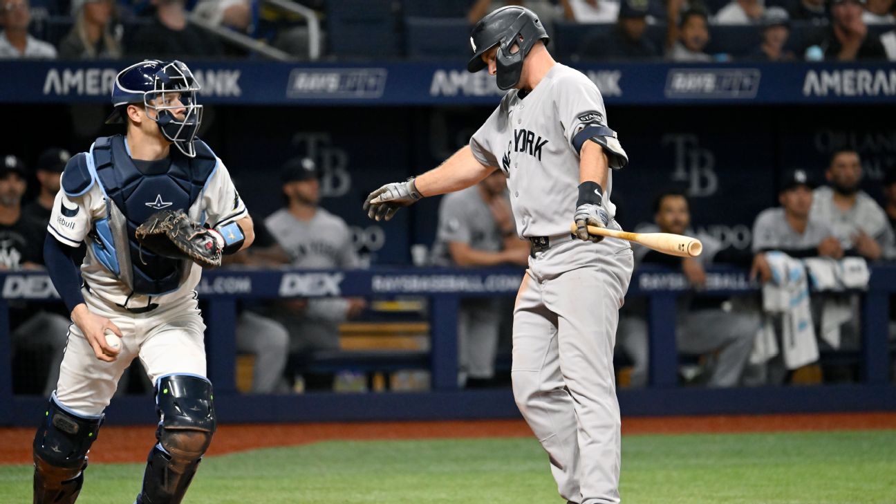 Yankees strike out 17 times vs. Rays for 2nd straight game