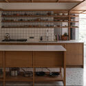© Fabian Martinez Refurbishment Popocatépetl 35 / Studio Font - Interior Photography, Kitchen, Wood, Countertop, Shelving