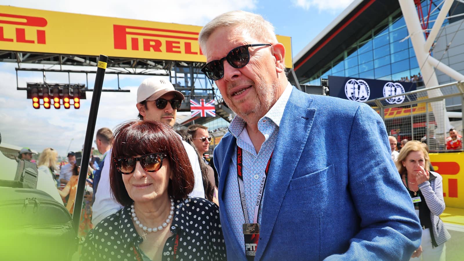 Ross Brawn on the grid at Silverstone with his wife Jean