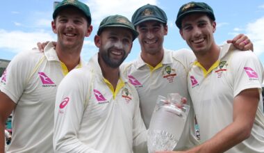 Josh Hazlewood, Nathan Lyon, Mitchell Starc and Pat Cummins are all included in Australia's Test squad to play Bangladesh