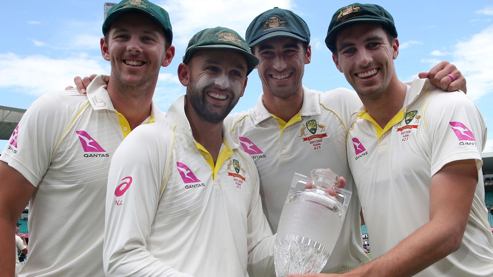 Josh Hazlewood, Nathan Lyon, Mitchell Starc and Pat Cummins are all included in Australia's Test squad to play Bangladesh