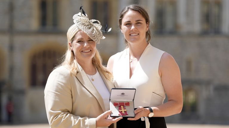 Katherine Sciver-Brunt (left) made the revelation after receiving an OBE for services to cricket