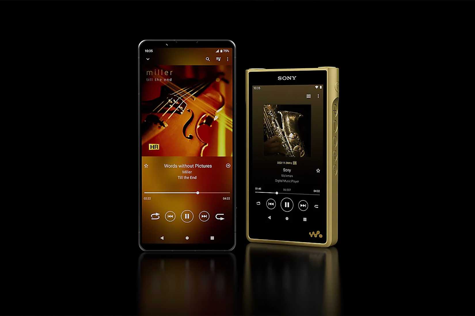 The Sony Xperia 1 VII smartphone on a black background.