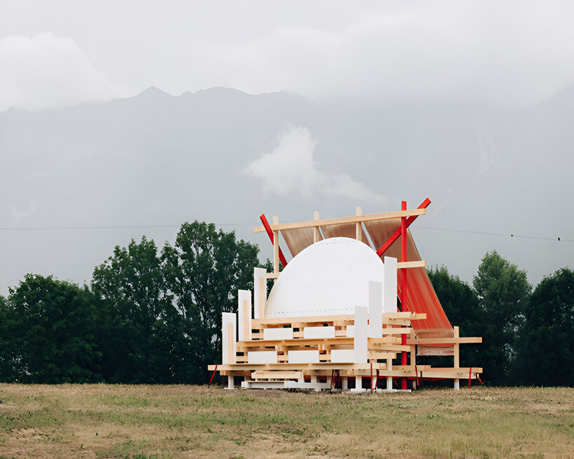 a terraced timber pavilion explores circular construction for austria's gabonsa music festival - 1
