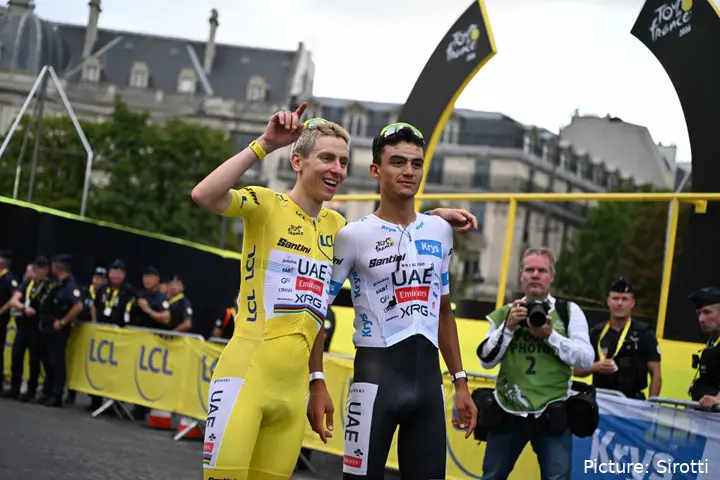 Tadej Pogacar and Isaac del Toro at the 2026 Tour de France