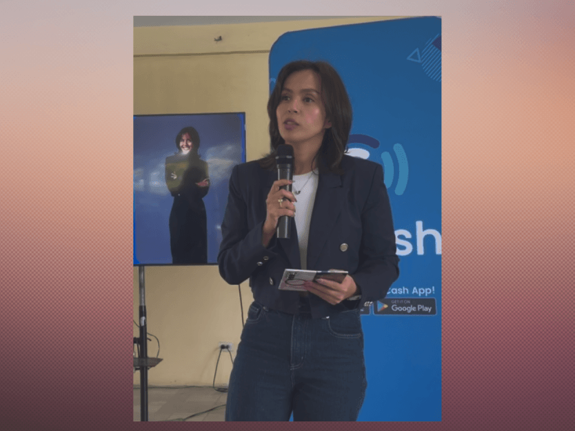 Michelle Fernandez, GCash head of corporate sustainability and communications, tells local media how GCash has become a part of the Filipinos’ lives.| Photo by Connie Fernandez-Brojan