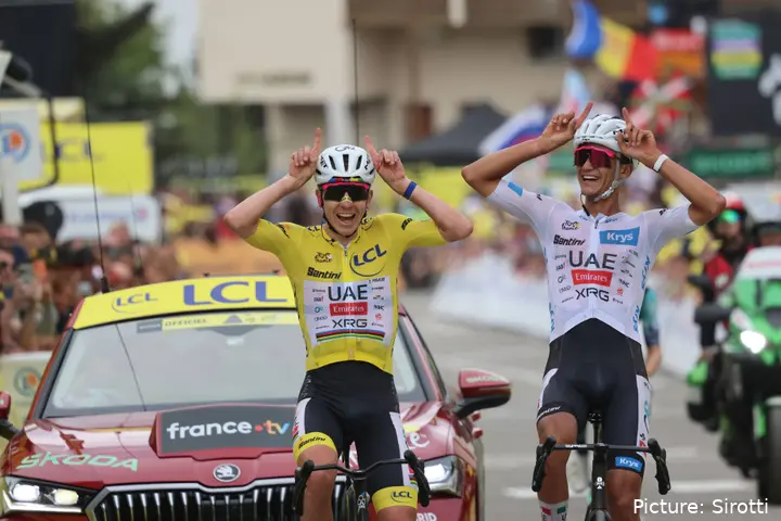 Tadej Pogacar and Isaac del Toro at the 2026 Tour de France