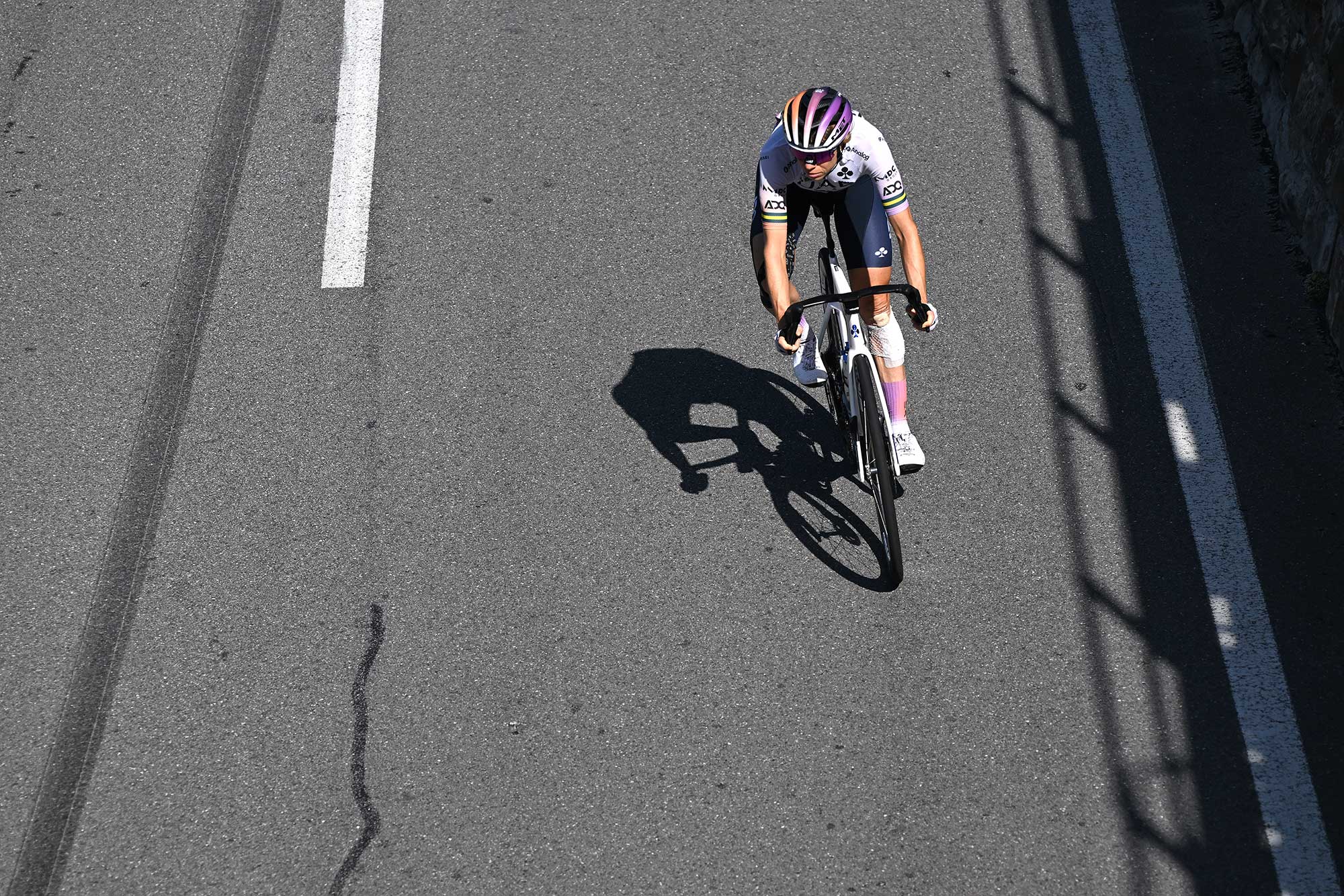 Brodie Chapman rides alone at the Tour de Suisse, during stage 5.